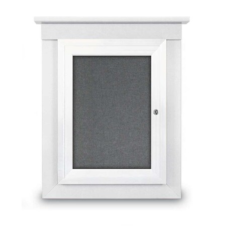 United Visual Products Sliding Glass Enclosed Letterboard, 72"x4 UV9008ACS-WHITE-GREYVL